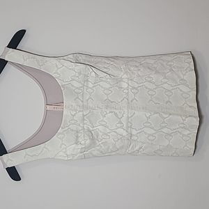 Bailey 44 Beige Bone Leather Snake Print Scoop Neck Sleeveless Top